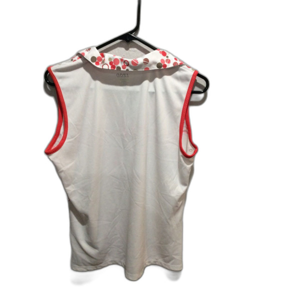 IZOD perform Basix cool FX Large womens sleeveless golf shirt zip front print - Picture 2 of 5